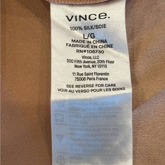 Vince Women's Satin Button Down Shirt in Blush - Picture 6 of 6